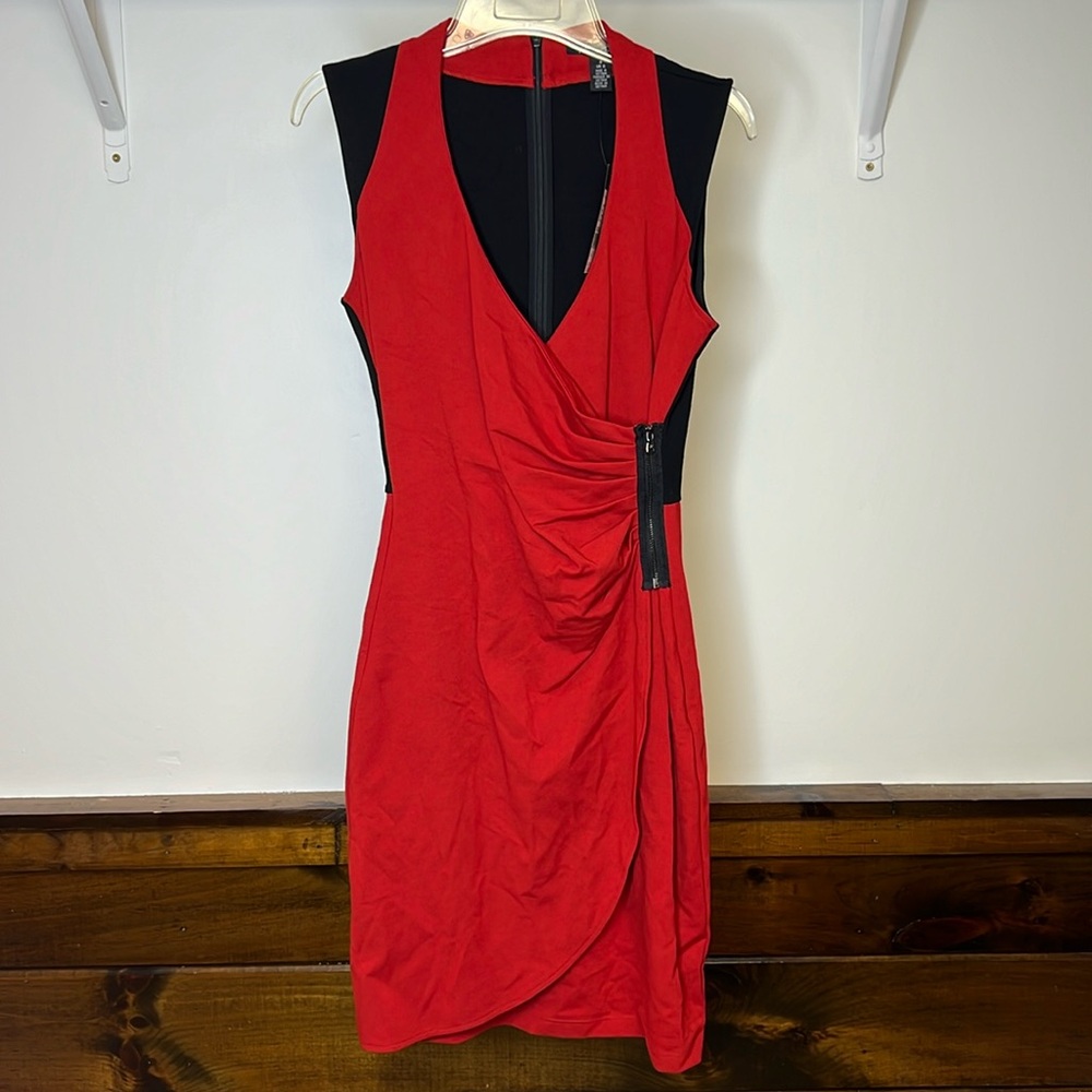 NWT Kenneth Cole Red‎ & Black Stretchy Dress- 2